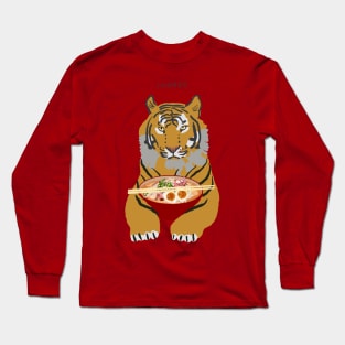 Tiger likes ramen. tiger loves ramen. Itadakimasu Long Sleeve T-Shirt